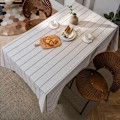Miniatyrbilde 3 av 4: Bomulls Lin Farmhouse Duk Stripet Jute Bordduk Myk Vaskbar Bordplate 140cm×180cm (4-6 Seter)