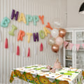 Miniatyrbild 3 av 4: 2 ST Djungeldjursduk, Djungeldjursfest Plastduk, Engångsbordsduksskydd för Pojkar Flickor Djungelträdgårdsbord