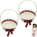 Miniatyrbilde 1 av 4: Bryllupsblomsterkurv Rattan Blomsterpikekurv med Håndtak Bryllupsbrudepike Håndholdt Blomsterkurv Rattan, rød, 2 stk