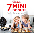 Miniatyrbild 3 av 4: Mini Donut Maker Maskin för Barnvänlig Frukost, Snacks, Desserter & Mer med Non-stick Yta, Gör 7 Donuts - Aqua