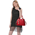Miniatyrbild 3 av 4: Damhandväskor Axelväska Crossbody Messenger Bag Tote Satchel för Dam PU Läder Handväska Wine Red
