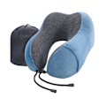 Miniatyrbilde 1 av 4: Reisepute Memory Foam Myk Komfort og Støtte Reise, U-formet Pute for Soving med Oppbevaringspose for Fly, Bil, Kontor, Hjem, etc. (Blå) Peacock Blue