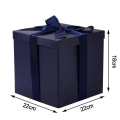 Miniatyrbild 4 av 4: Medium Presentask med Lock, Band och Vävpapper, Vikbar Presentask - 1 st, 22cm*22cm*18cm, Marinblå