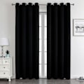 Miniatyrbillede 1 af 5: Mørklægningsgardiner med ringe, 2 stk. sorte 137x241 cm, Velour