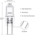 Miniatyrbilde 2 av 3: 20 stk. G4 Halogenpære, 10w Dc12v Innendørs Halogen G4 Lampe