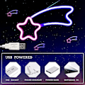 Miniatyrbilde 5 av 5: Meteor Neon Lys, Rosa-Blå Stjerne LED Neon Skilt, Neon Kunst Dekor, USB eller Batteridrevet