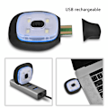 Pikkukuva 2 / 4: Unisex 4 LED -valolla varustettu pipo, USB-ladattava juoksupäällystin erittäin kirkas handsfree-otsalampun pipo, LED-pipo juoksuun ja vaellukseen (sininen) Blue