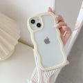Pikkukuva 1 / 5: Yhteensopiva iPhone 11 -kotelon kanssa, kihara aaltoileva kehys kirkas kotelo tytöille ja naisille, läpinäkyvä silikoninen suojapuhelinkotelo - keltainen Yellow