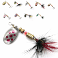 Miniatyrbillede 3 af 4: 10 stk. Sæt af Sequins Spinner Fiske-Lokker med Krog, Livagtig Roterende Metal Fiske-Agnsæt Crankbaits Sæt Fiskegrej Skarpe Treble Kroge