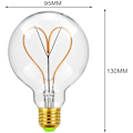 Miniatyrbillede 2 af 5: LED Pærer Vintage Pære 4W Dæmpbar Antik Edison LED Filament Pære 220/240V G95 Hjertevarme Glød (Transparent)