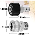 Miniatyrbillede 2 af 5: Pakke Trykvasker Adapter M22 14mm til M22 Rustfrit Stål, 5000 PSI