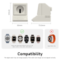 Pikkukuva 5 / 5: Latausasema, yhteensopiva kaikkien Apple Watch Ultra/8/SE2/7/6/SE/5/4/3/2/1 kanssa, lataustelakka tukee yötilaa, valkoinen