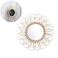 Miniatyrbillede 1 af 3: 40 cm Cirkulært Rattan Solsikke Boho Hængespejl - Vægdekoration til Omklædningsrum og Makeup