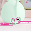 Miniatyrbillede 5 af 5: Bærbar LED Skrivebordslampe med Natlys Sød Kanin Sammenklappelig USB Opladning Læselampe til Soveværelse Børn Sengelampe Studie (Pink Kanin)