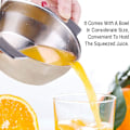 Miniatyrbillede 4 af 5: Citrus Juicer Manuel Citronpresser 304 Rustfrit Stål Manuel Rivejern Roterende Presse Med Filter Multifunktionel Håndpresser Juicer