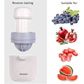Miniatyrbillede 3 af 5: Citronpresser og simpel manuel citrusjuicer, lille bærbar limejuicer kop med to anvendelsesmuligheder til forskellige frugter (hvedefarve)