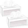 Miniatyrbillede 1 af 4: 2 stk. gennemsigtig servietdispenserboks, servietboksholder i akryl til ansigtsvæv, servietholder i rektangel, 22 x 12 x 10 cm 22X12X9CM