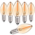 Pikkukuva 1 / 5: 0,5 W E14 LED Filamenttilamppu, C7 Vintage Yövalolamppu, Kierrettävä Meripihkanvärinen Lasinen Suolalamppulamppu, 5 W Vastaava, Ei Himmennettävä (6 kpl)