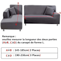 Miniatyrbillede 4 af 4: Hjørnesofabetræk til 3-personers + 2-personers sofa, strækbart L-formet sofabetræk til hjørnesofa