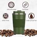 Miniatyrbild 2 av 3: Kaffemugg för Resor, Återanvändbar Kaffekopp Olivgrön, 380ml green