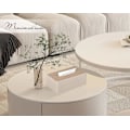 Miniatyrbild 2 av 3: Rektangulär PU-läder servettlådehållare för ansiktsdukar, för byrå och badrumsinredning (beige)