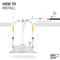 Pikkukuva 4 / 5: Upotettu LED-kohdevalaisin IP54 lämmin valkoinen 3000K | 3 kpl erittäin litteitä pyöreitä LED-kohdevalaisimia 7 wattia (7W) / 700 lumenia, hopea