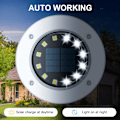 Miniatyrbild 3 av 5: Solcellslampor för Mark 12 LED 4-pack Utomhus Vita Solcellsdrivna Marklampor Vattentäta för Trädgård Gräsmatta Uteplats Gård Uppfart