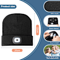 Pikkukuva 4 / 4: Unisex 4 LED -valolla varustettu pipo, USB-ladattava juoksupäälakki erittäin kirkas handsfree-otsalampun pipo, LED-pipo juoksuun ja vaellukseen (oranssi) Orange