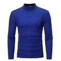 Vinter Varm Halvhøj Krave Mode Herre Termisk Undertøj Mock Neck Basic T-shirt Bluse Pullover Langærmet Top XL Blå XL Blue