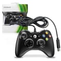 Xbox spilcontroller - kablet 360-controller med headsetstik (understøtter xbox360-konsol/pc-computer - sort