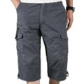 Herr 3/4 Långa Elastiska Shorts Midja Cargo Combat Trekvartsbyxor Mörkgrå L Dark Grey L