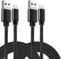 (2st) Laddare för Samsung Galaxy S25 S24 S10 S20 S21 S22 S23 och iPhone 15 16 17 PRO PLUS MAX (2 Meter) (2-PACK) 2 meter (2-PACK) 2 meter