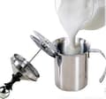 Manuel mælkeskummer, mælkeskummer i rustfrit stål til cappuccino og café latte, 400 ml