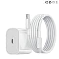 Hurtigoplader til iPhone 15 16 17 med 2M USB-C til USB-C kabel, 25W hurtigopladningsadapter, holdbart kabel til iPhone og iPad enheder