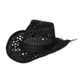 Stress Hat Ventileret Varm Rund Sammenfoldelig Western Cowboy Strandhat Fotorekvisit Sort Black