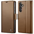 Samsung Galaxy S24 Scale CaseMe 023 Butterfly Buckle Litchi Texture RFID Antitheft Læder Brun Brun