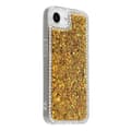 Glitter Rhinestone Edge Fodral för iPhone 16e, Epoxy TPU Sparkle Mobilskal Guld