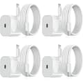 iPhone-ladere - Hurtiglader - Adapter + Kabel 20W USB-C Hvit 4-pakning iPhone 4-pakning iPhone 4-Pack iPhone