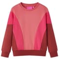 Genser til barn fargeblokk rosa og henna 92