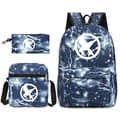 The Hunger Games stjerner skyline Ungdomsstuderrygsæk til mænd og kvinder Reserve tasker Tre-delt sæt Lynskuldertaske lightning Shoulder bag