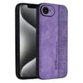 [SC] For iPhone 16e Case Protective PU Leather Covered TPU Phone Case Purple