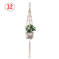 Miniatyrbild 1 av 5: pcs Macrame växt hängare vit handgjord bomullsrep inomhus utomhus hängande växtkruka 32