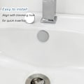 Miniatyrbilde 3 av 4: Tropinetous vaskdeksel, 4 stk vask overløpsring, plugg for full vask, overløpsbeskyttelse for rundt vaskhull, for vask,
