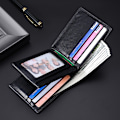Miniatyrbild 3 av 5: Svart Herr Plånbok Läder Bifold 11cm L x 1.5cm B x 8cm H