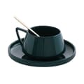 (SC)Green Porcelain Coffee Mug with Elegant Design, 220ml Dishwasher Safe