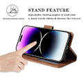 Miniatyrbilde 4 av 5: Lommebokdeksel i lær til iPhone 14 13 12 11 Pro Max Xs Max Xr X Se2022 8/7//6/6s Plus Flip Kortspor Mobil Deksel iPhone 14 Pro Brun