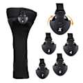 Miniatyrbillede 4 af 4: Sommerudsalg 3X Golfkøllehovedbeskyttersæt Lang Hals Driver Fairway Woods Hovedbeskytter Sort Sort