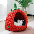 Miniatyrbilde 4 av 4: Tykk strikket chenille-garn for håndstrikk av pledd - Supermyk, stor jumbo-garn Red