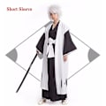 Miniatyrbild 2 av 5: Japansk Anime Bleach Cosplay Kostym för Män Kyouraku Shunsui Kenpachi Zaraki Vit Kappa Cape Kaptenens Kappa Ingen Svart Kimono 8 8 M
