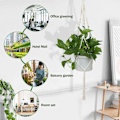 Miniatyrbilde 4 av 5: Macrame Plantehengere Hvit Håndlaget Bomullsreip Innendørs Utendørs Hengende Blomsterpotte 37